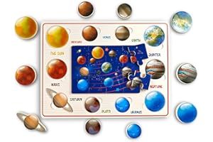 Tangdudu Puzzle del Pianeti Sistema Solare per Bambini, Puzzle Legno Bambini 3 4 5 6 Anni, Giochi Bambini Giochi Montessori 3 4 5 6 Anni, Giochi Educativi, Regalo Bambino Bambina 3 4 5 6 Anni