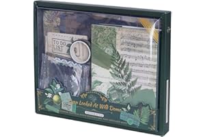 ASFWAGQ Scrapbook Zubehör Set, Scrapbooking Papier Journal Set mit A6 Raster Notizbuch, DIY Scrapbook Geschenk für Kind und Teenager (Wunderland des Waldes)