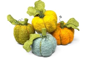 The Crafty Kit Company Woolly Pumpkins Needle Felting Craft Kit for Beginners Including Corriedale Wool, Needles and Instructions