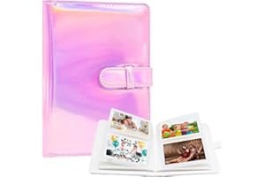 LUMOOM Petit Album Photo avec 64 Poches Mini, Album à Glisser pour Film 5x7 cm, Photos de Bébé, de Mariage et de Famille, Albums Photo, Compatible avec Fujifilm Instax Mini Film/Cartes Photo Kpop