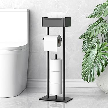 Toilettenpapierhalter Mattschwarz – Mit Wasserdichter Abdeckung, Edelstahl, Wandmontage, 14x14x7 Cm, Lebenslange Garantie