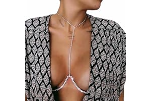 Sethain Cristallo Catena toracica D'argento Strass Catena del reggiseno Spiaggia Catene del corpo Catena per abiti Bikini Gioielli per feste per donne