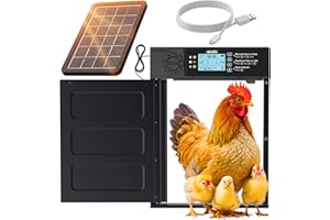 OKKÖBI Okkobi Hühnerklappe Automatisch Solar - PRO Version - LCD Display - Automatische hühnerklappe mit Fernbedienung, Lichtsensor & Timer - Seelenfrieden: Sicherheitsmechanismus - 5 Jahre Schutz