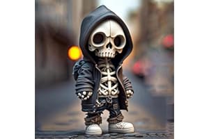 xinrongda Skeleton Figurines, Gothic Skeletons Small Figurine Statue, Gothic Skull Gift, Skull Ornament Statue Memorial, Halloween Skeleton Decor Collectible Gifts for Women Men