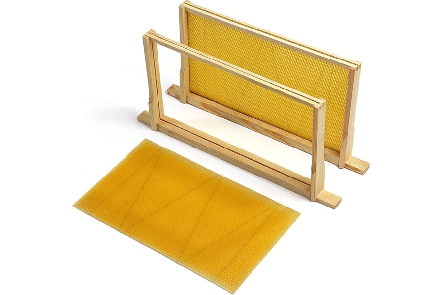Actiasbee DN4 National Brood Frames with Wax Foundation – Flat Pack Pine Beehive Frames – 345mm x 205mm (14” x 8”) – Assembly Required – Suitable for National Brood Box