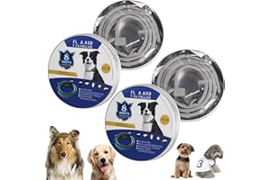 SHUNJIAN 2PCS Dog Col/lars,Adjustable Col/lar for Dogs,Dog Col/lars with Natural Essential Oils,Fle/a and Ti/ck Treatment for Do/gs,Do/g Fle/a And Ti/ck Treatment,Barking Coll/ar,Anti Bark Col/lar(GREY DOG)