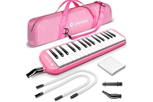 CAHAYA Melódica Piano de Viento con 32 Teclas Incluye Tubo de Soplado Boquilla y Bolsa de Transporte (Rosa) Modelo CY0050-3