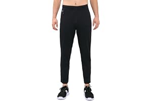 TECHNOSPORT Men's Relaxed Fit Track Pants with Zip Pockets, 4-Way Crispy Quick Dry Stretchable Lightweight Lower for Gym Running Yoga and Sports