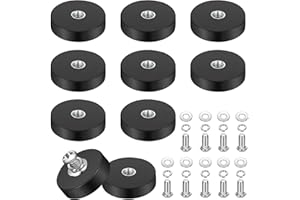 Forbabe 10 Stück Gummierte Magnete 22mm mit M4 Flacher Faden Magnet Gummiert 5.8kg Haftkraft für Fahrzeuge (22mm)