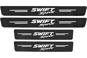 WYXAXNM 4 Piezas Fibra Carbono Umbral De Puerta De Coche para Suz-uki Swift Sport, Adhesivos Para Umbral De Puertas De Automóviles Pegatinas De ProteccióN De Pedal Bienvenidos Pedal Umbral Accesorio