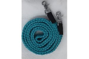 SHOWMEN CRAFT Zügel für Pferde, geflochten, Baumwolle, 2,4 m, mit Druckknöpfen, weich und langlebig