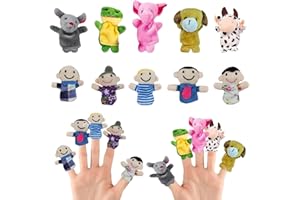ANMAHE Finger Puppets 10pcs Finger Puppets for Toddlers Puppets for Babies Cute Cartoon Animal Mini Plush Figures Toys Suitable Ffor Birthday Party Gifts Classroom Rewards Safari Party Supplies