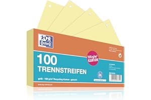 Oxford 100 strisce divisorie in cartone forate, 190 g/m², colore giallo