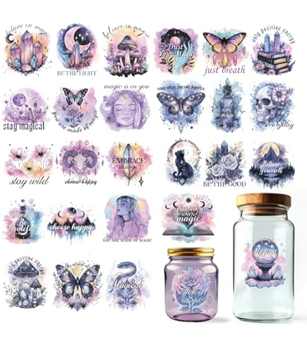 10 Tier DTF Aufkleber Für Tassen - Wolf Hirsch Bär Wald Design