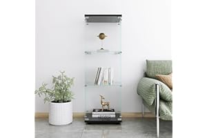 HYNHXBP vitrina de cristal, armario de colección moderno con 1 puertas y cerradura, mueble vitrina de cristal para colección, sala de estar, dormitorio (negro, 42 x 36 x 125 cm)