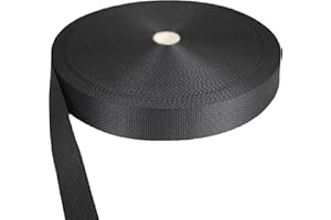 tukan-tex Cinghia in polipropilene nero, larghezza 25 mm, lunghezza 50 m, larghezza 2,5 cm