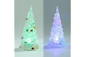 2ST Färgskiftande Julgran, Kristalljulgranslampa LED-nattljus For Hemmets Sovrum Batteridriven Minijulgransformad Lampa Julbo