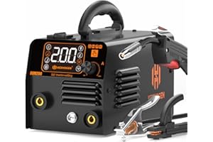 H HZXVOGEN MIG Welder, HZXVOGEN 135A Gasless Welding Machine HVM200, 3 in 1 Flux Core Welders, Lift TIG, MMA Sticker, Gasless 240V Portable IGBT Inverter and Smart Digital LED Display, Light & Compact