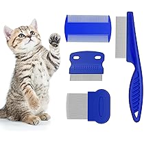 2 Peines Antipulgas Autolimpiables Para Mascotas – Dientes De Acero Inoxidable, Botón De Liberación, Para Gatos Y Perros