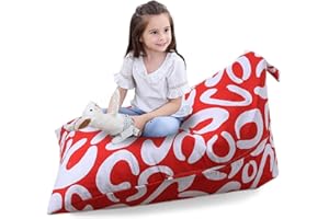 IFCOW iFOW Bean Bag Almacenamiento de Animales de Peluche Organizador de Juguetes para niños con asa Asiento Premium para niños Adultos Tumbona cómoda