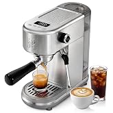 HIBREW H10B Lite Programmable Espresso Machine with LED Display | Compact Stainless Steel Coffee Maker 20 Bar with Milk Froth