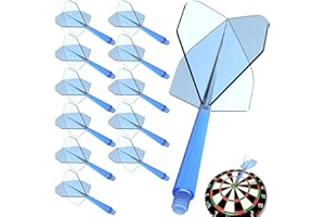 Pyroclasia Plumas para dardos con cañas para dardos con rosca 2BA y plumas de un accesorio para dardos blandos