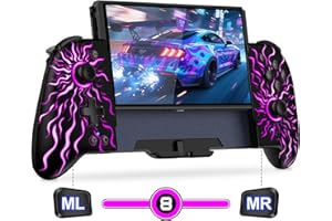 CoguyTech Leistungsstarker Bluetooth-Controller für Switch/Switch OLED, RGB Handheld Controller mit Makroprogrammierung, 2-in-1 Lade Switch Controller Pro für Nintendo mit 1000 mAh