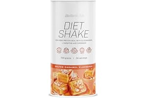 BioTechUSA Diet Shake | hyperprotéiné, pauvre en graisse | avec super-aliments, chrome, glucomannane, L-carnitine | faible taux de sucre, sans huile de palme, 0,72 kg, caramel salé_