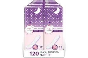 ‎PERE’S CANDY 1 x Camelia Maxi Binden NACHT-Set 120 Stück (10 x 12) inkontinenzeinlagen für Damen