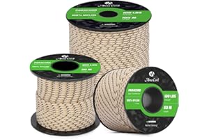 Abma Cord Paracord 2mm Cuerda de 100% Nylon 30m Tipo I Cuerda de Paracaídas 1 Hebra - MAX. 45 kg - Desierto Camo