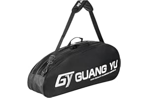 LONTG Sac de Raquette de Badminton Tennis en Oxford 1200D Sac à Dos/épaule Grande Capacité 3-6 Raquettes Sacoche de Tennis Squash Etanche Sacoche de Sport Badminton Portable à Chaussures Homme Femme