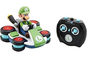 Nintendo Super Mario Radio Control Luigi Kart con Modo Antigravedad – El Coche Realiza Acrobacias, Derrapes, Trucos y Giros 360 Grados – Tiene un Alcance de hasta 30 Metros