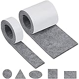 Feltro Adesivo, HTBAKOI Feltrini Lunghi da Tagliare 2 Rotoli(100*10cm+100*2cm) Sedie Taglio Libero in Qualsiasi Forma in Mate