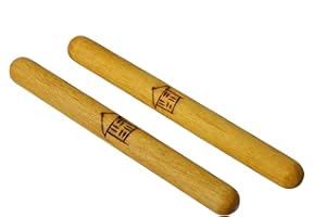 A-Star Grands Claves en Bois Faits à la Main - 2 Pièces/Paire - 23cm - Bâtons de Rythme Portatifs, Instrument à Percussion en Bois