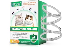 CJZTP Collares Antipulgas Gatos - 4Pcs, Collar Antiparasitario Gatos, Collares Antipulgas y Garrapatas Gatos Ajustable para Todas Razas Tallas, 24 Meses de Protección