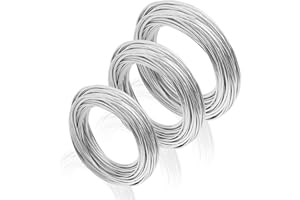 NEUSID 3 Rollen Silber Basteldraht, 1mm 1.5mm 2mm Draht zum Basteln Schmuckdraht Aluminiumdraht Weicher Silberdraht Metalldraht für Schmuckherstellung DIY Bastelarbeiten (10 m/Rolle)