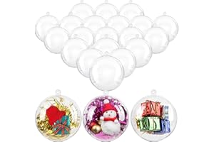 Uten Boules de Noël en acrylique transparent rondes pour décorer le sapin 8cm Clair