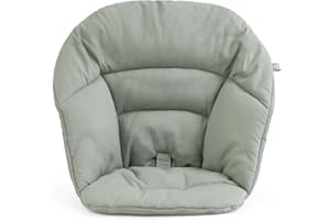 Stokke Clikk Cushion, Glacier Green - Compatible with Clikk High Chair - Provides Support for Babies 6-36 Months - Made with Organic Cotton - Reversible & Machine Washable