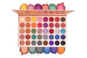 BEAUTY GLAZED Paleta cieni do powiek, matowe, błyszczące, metaliczne, 40 kolorów, wysoko pigmentowane, profesjonalne akty, ciepłe, naturalne brąz, neutralne dymne cienie do powiek