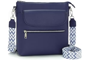 JSDOST Handtasche Damen Mittelgroß Umhängetasche Damen Groß Crossbody Bag Damen Veganes Leder Schultertasche Damen mit Vielen Fächern