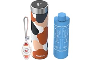 KEKHEALTH Nevera Medicamentos Portatil Con Pantalla de Temperatura 60 Horas 1-3 Pluma, Nevera Insulina Viaje para Diabéticos con 2 Enfriador, Bolsa Gel Frio(Marrón)