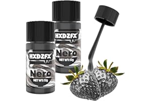 HXDZFX Glitter Commestibili Liquido - Nero Glitter Colorante Alimentare Vernice, 100% Commestibile Glitter Colori Alimentari Decorativi per Dolci, Drink, Cioccolatini, Muffin, Cocktail - 24g