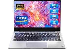 Monovate PC Portatile 14,1 Pollici, Notebook Core i3-1115G4 CPU(up to 4.1GHz), Portatile 16GB DDR4 RAM 512GB SSD, 1920 * 1080P Schermo, Batteria 7000 mAh, Type-C/Mini-HDMI, UHD Graphics GPU