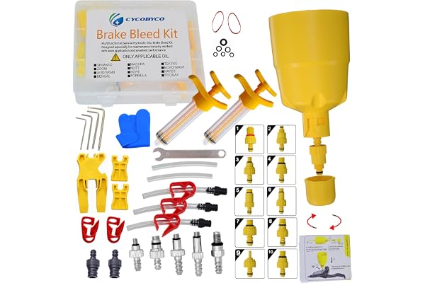 CYCOBYCO Kit de Purge d'huile minérale de Frein à Disque hydraulique pour Shimano, SRAM, Aid, Magura, Tektro, Hayes Compatible avec Tous Les modèles