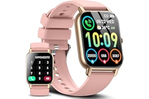 Ddidbi Reloj Inteligente Mujer con Llamadas, 1.85" Smartwatch con 112 Modos Deportivos, Monitor de Ritmo Cardíaco y Sueño, Pulsera Actividad IP68 Impermeable para iOS y Android, Rosa