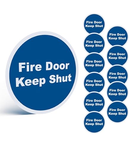 Cartello con scritta Fire Door Keep Shut, 100 mm x 100 mm, autoadesivo ( MAD.01G-SA
