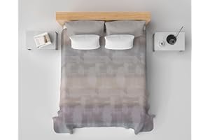 HomeLife Copriletto Matrimoniale Estivo Cotone Piquet 100% Made In Italy - Fresca Coperta Matrimoniale Cotone, Leggera e Traspirante per l'Estate con Allegra Fantasia Arcobaleno Beige, 260x280