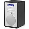 LEMEGA CR2+ DAB/DAB+ Digital Radio,FM Digital Radio,DAB Radio, Mains Powered,Dual Alarms Clock,Kitchen Sleep Snooze Timer,20 Preset Stations,Headphones Output, Wood Effect - Black Oak Finish