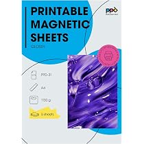 Set Di 5 Fogli Di Carta Magnetica A4 Per Stampanti A Getto D'Inchiostro – Bianca, Opaca, Adesiva Per Frigorifero E Superfici Metalliche