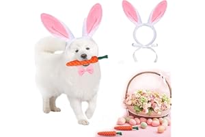 CEASELESLY Osterhunde-Stirnbänder,Hund Osterhase Kostüm,Karotte Haarband,Puppy Karotte Seil Spielzeug Geflochtene,Verstellbar Haustier Ostern Party Kostüm Zubehör für Hund Katze Welpen